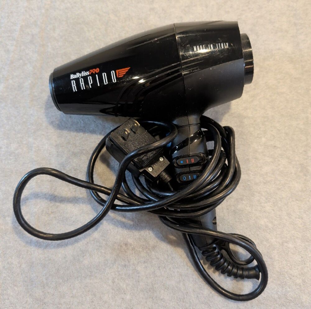 BaByliss PRO Rapido Professional Hair Dryer 2000W BF7000 Italy TESTED